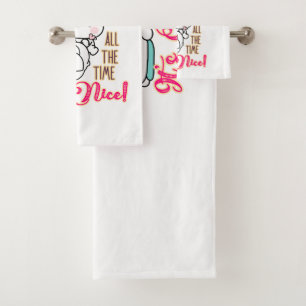 Cute Funny Bunny I Just Want To Touch Your Butt Bath Towel Set