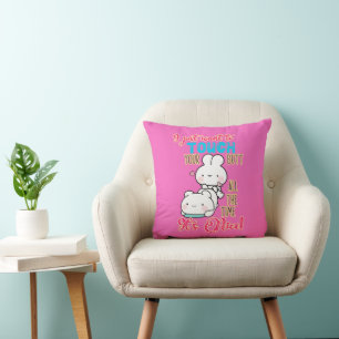 Cute Funny Bunny I Just Want To Touch Your Butt Cushion