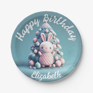 Cute ,funny ,bunny , kawaii style  paper plate