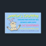 Cute funny bunny rabbit pet sitting service business card<br><div class="desc">This cute bunny rabbit design add some fun to any pet sitter's business. features a cute rabbit cartoon on a bright blue background.</div>