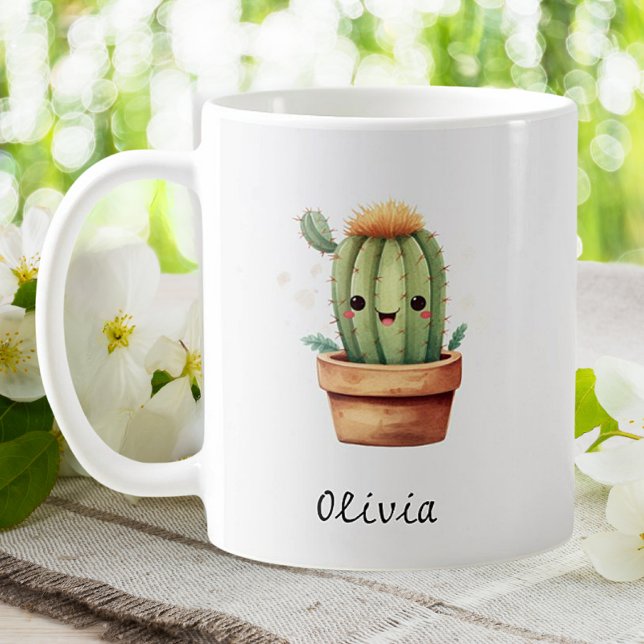 Cute Funny Cactus Garden Houseplant Personalised Coffee Mug (Creator Uploaded)