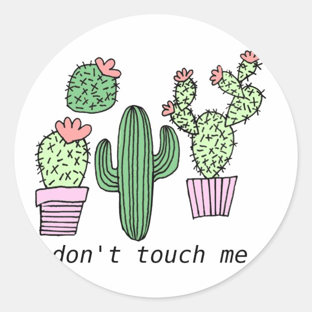 Cute Funny Cactus Stickers (Front)