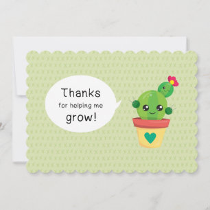 Cute Funny Cactus Thanks for Helping Me Grow Holiday Card