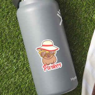 Cute Funny Capybara Modern Monogram