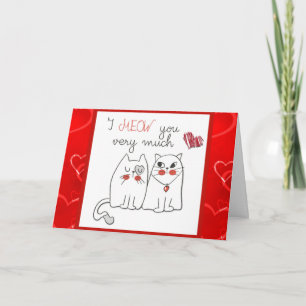 Cute Funny Cartoon Cat Love Card
