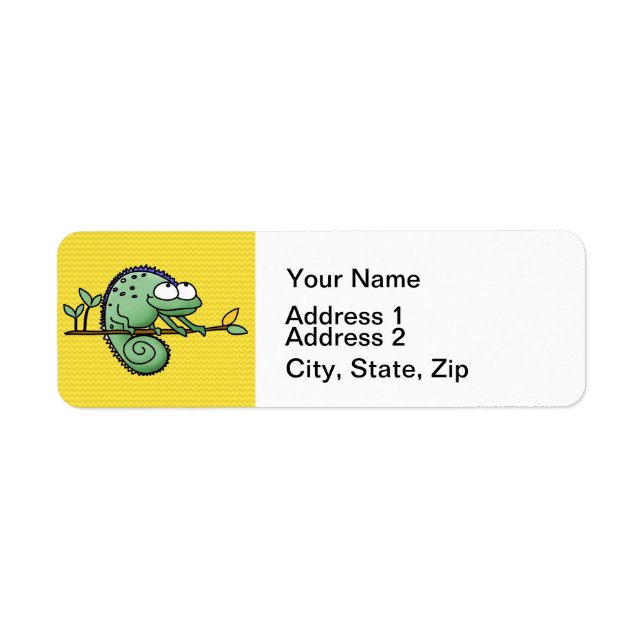 Cute Funny Cartoon Chameleon Green Lizard (Front)
