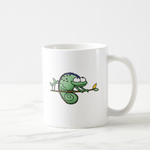 Cute Funny Cartoon Chameleon Green Lizard Coffee Mug