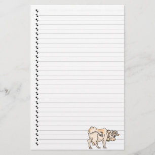 Cute Funny Cartoon Cow Lined Pet Stationery