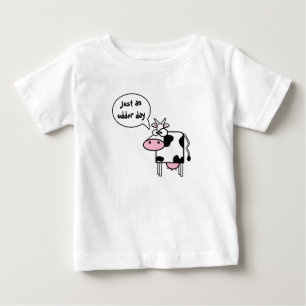 Cute Funny Cartoon Cow Udder Day Baby T-Shirt