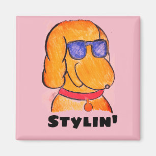 Cute Funny Cartoon Dog Magnet