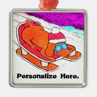 Cute Funny Cartoon Dog Personalizable Metal Tree Decoration