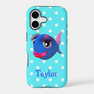 Cute Funny Cartoon Fish Personalised Polka Dots
