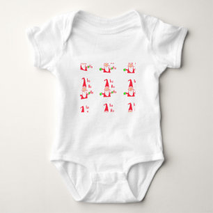 Cute  Funny Cartoon Mouse Santa Ho Ho Ho T-Shirt Baby Bodysuit