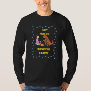 Cute Funny Casual Dachshund I Get High 5 S Wheneve T-Shirt