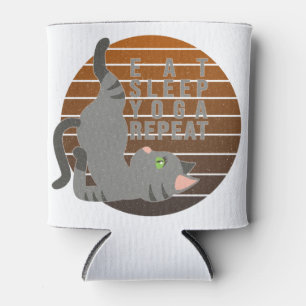 Cute funny cat doing yoga. funny yoga design can cooler