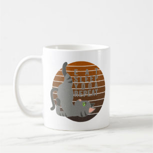 Cute funny cat doing yoga. funny yoga design coffee mug