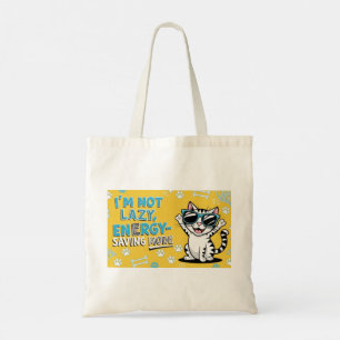 Cute funny cat joke sunglasses shopping tote bag 
