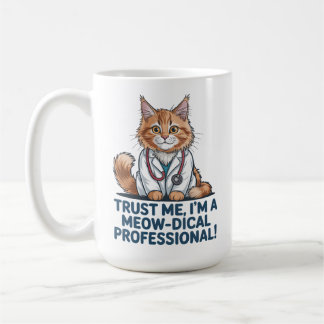 Cute Funny Cat Medical Pun Illustration Coffee Mug