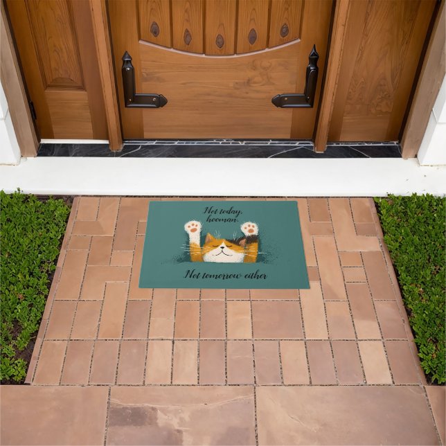 Cute Funny Cat Nap Doormat (Outdoor)
