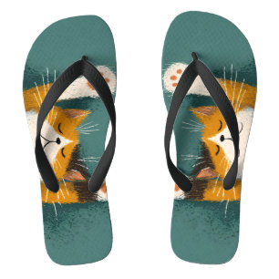 Cute Funny Cat Nap Flip Flops