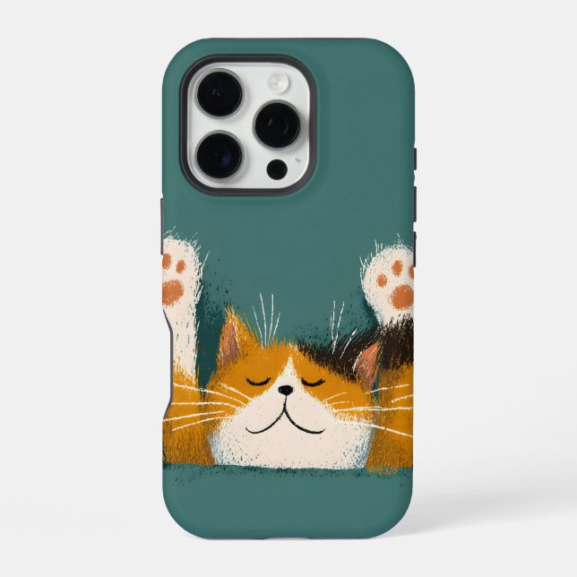 Cute Funny Cat Nap iPhone Case (Back)