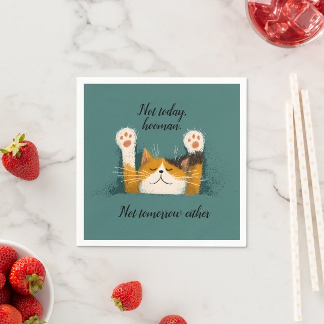 Cute Funny Cat Nap Napkin (Insitu)