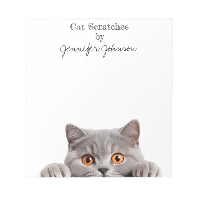 Cute Funny Cat Notepad (Front)