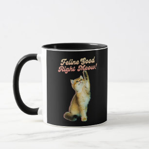 Cute Funny Cat Typography with Playful Kitten Mug