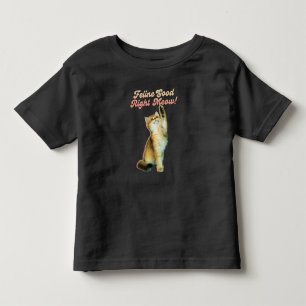 Cute Funny Cat Typography with Playful Kitten Toddler T-Shirt