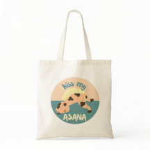 Cute Funny Cat Yoga Asana Meditation Tote Bag