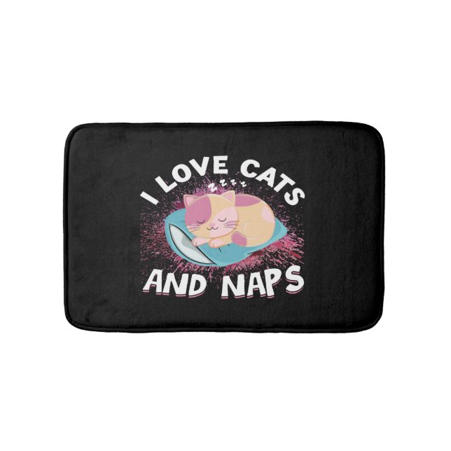 Cute funny Cats with Quote Cat-Lover Bath Mat (Front)