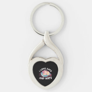 Cute funny Cats with Quote Cat-Lover Key Ring