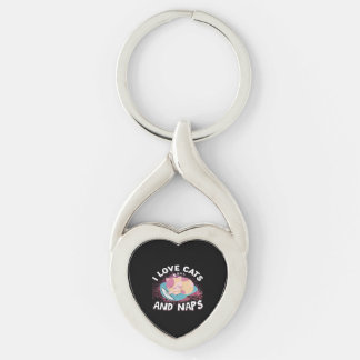 Cute funny Cats with Quote Cat-Lover Key Ring