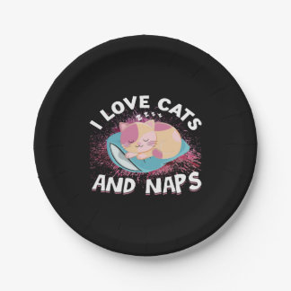 Cute funny Cats with Quote Cat-Lover Paper Plate