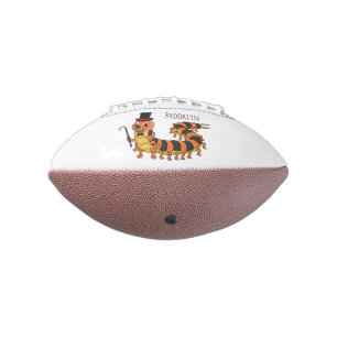 Cute funny centipede cartoon illustration american football