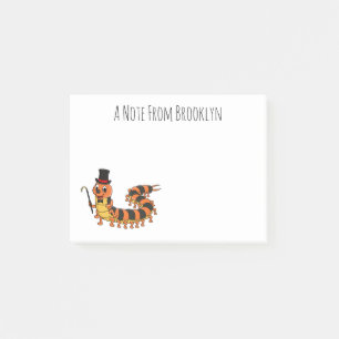 Cute funny centipede cartoon illustration post-it notes