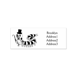 Cute funny centipede cartoon illustration rubber stamp
