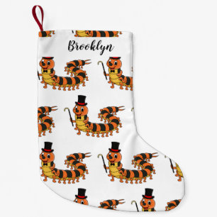 Cute funny centipede cartoon illustration small christmas stocking