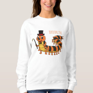 Cute funny centipede cartoon illustration sweatshirt