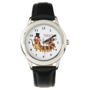 Cute funny centipede cartoon illustration watch