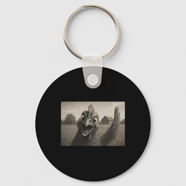 Cute Funny Chicken For Women Men  Key Ring (Front)