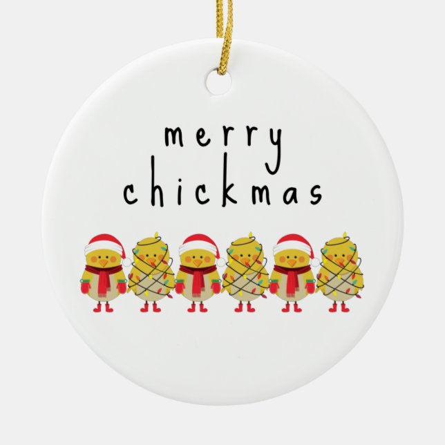 Cute Funny Chicken Gift Ceramic Tree Decoration (Front)