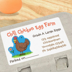 Cute funny chicken rustic cartoon egg carton