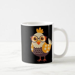 Cute Funny Chicken With Gles Farm Animal Retro Qui Coffee Mug