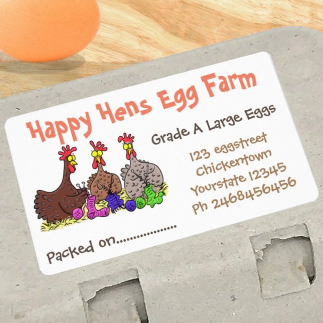 Cute funny chickens cartoon egg carton (Sell your farm fresh eggs with this fun chicken design!)