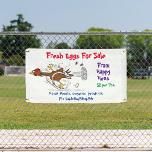 Cute funny chickens cartoon eggs for sale sign