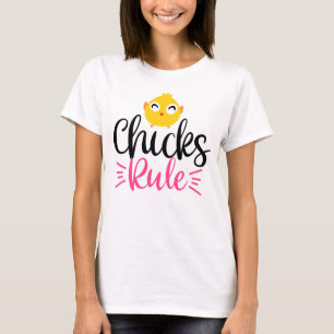 Cute Funny Chicks Rule Easter T-Shirt