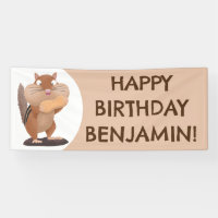 Cute funny chipmunk personalised cartoon birthday