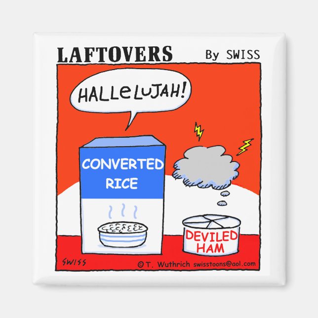 Cute Funny Christian Hallelujah Laftovers Cartoon Magnet (Front)