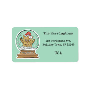 Cute Funny Christmas Cat custom labels